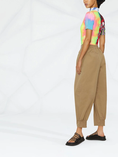 Dsquared2 Woman Khaki Cotton Trousers With Pence In Neutrals