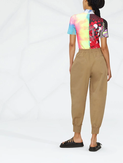Dsquared2 Woman Khaki Cotton Trousers With Pence In Neutrals