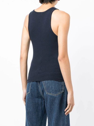 Shop Re/done Ribbed-knit Vest Top In Blue