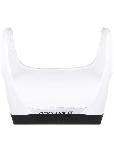 Shop Tom Ford Logo-band Sport Bralette In White
