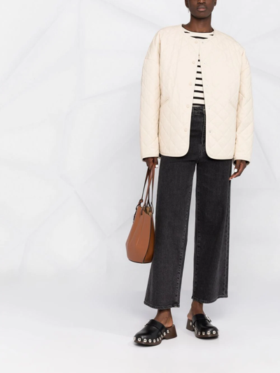 Shop Totême Quilted Cotton Jacket In Neutrals