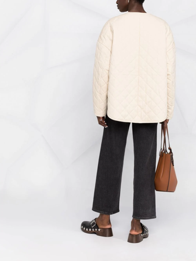 Shop Totême Quilted Cotton Jacket In Neutrals