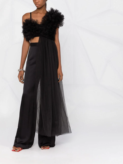 Shop Alchemy X Lia Aram Asymmetric Draped Tulle Top In Black