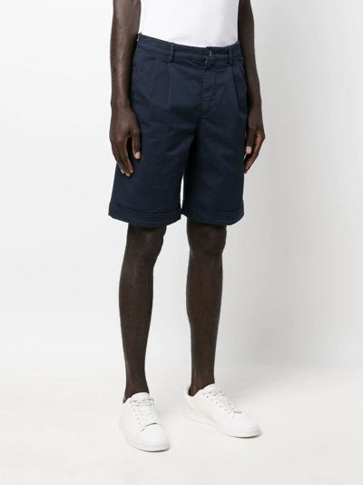 Shop Barena Venezia Cotton Chino Shorts In Blue