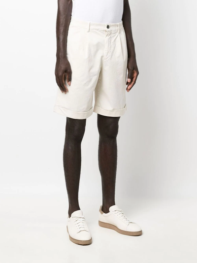 Shop Barena Venezia Cotton Knee-length Shorts In Neutrals