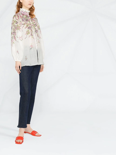 Shop Zimmermann Billow Floral-print Blouse In White