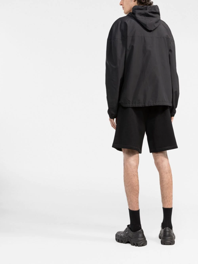 Dsquared2 Vertical Icon Print Jersey Sweat Shorts In Black