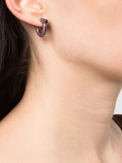 Ferragamo Salvatore  Gancini Embellished Earrings In Pink
