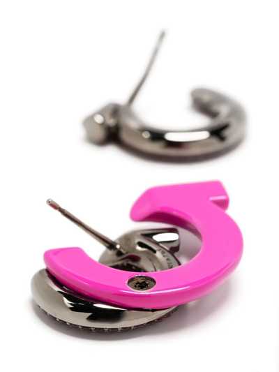 Ferragamo Salvatore  Gancini Embellished Earrings In Pink