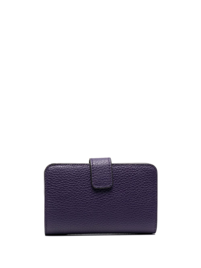 Shop Furla Logo-lettering Leather Purse In Purple