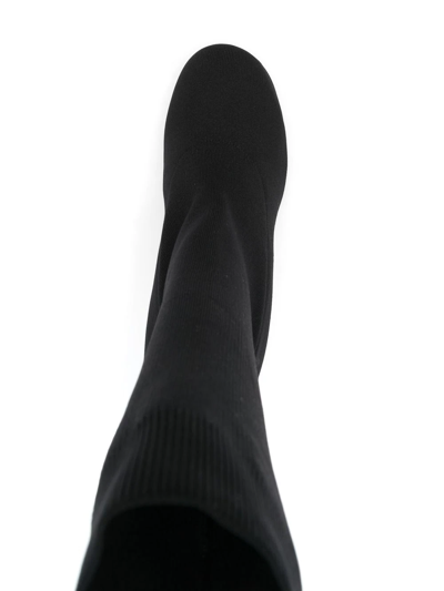 Shop Alexander Mcqueen Arc Knit 75mm Boots In Black