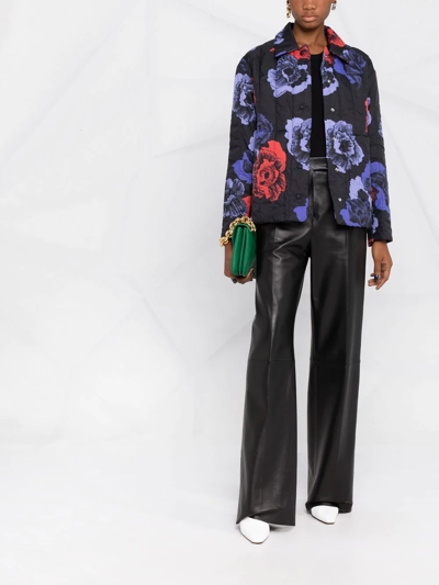 Ferragamo Floral-print Jacket In Black