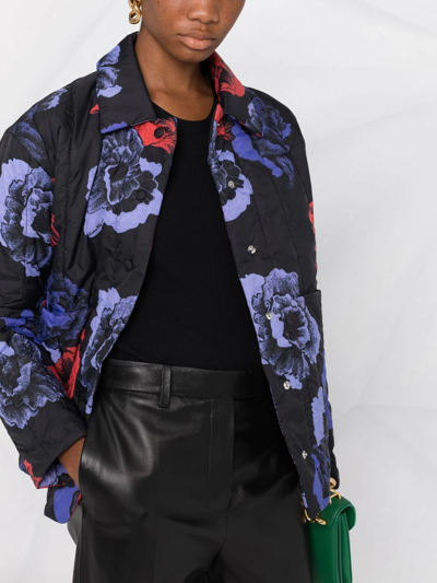 Shop Ferragamo Floral-print Jacket In Black