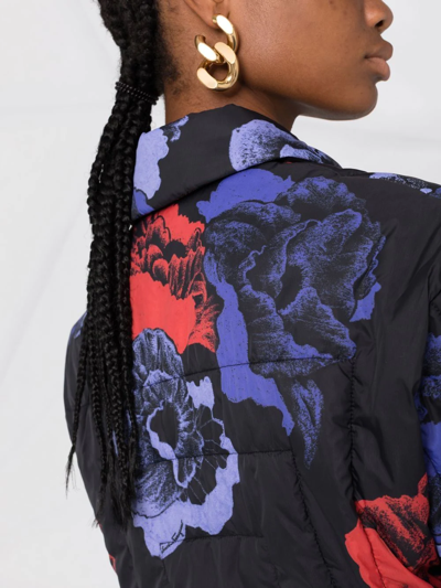 Ferragamo Floral-print Jacket In Black