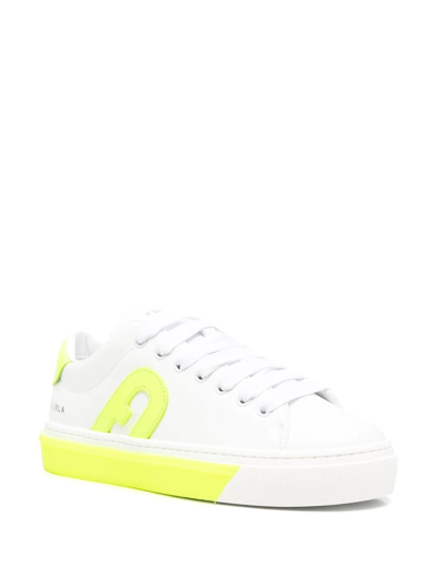 Shop Furla Low-top Lace-up Trainers In White