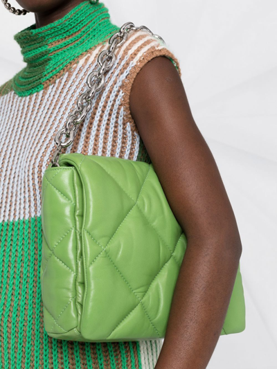 Shop Stand Studio Brynnie Quilted Shoulder Bag In Green