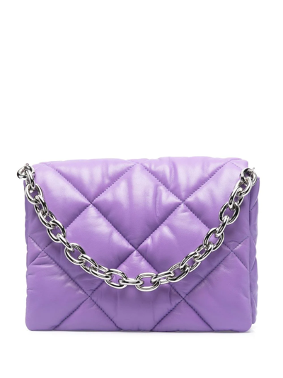 Shop Stand Studio Brynnie Quilted Shoulder Bag In Purple