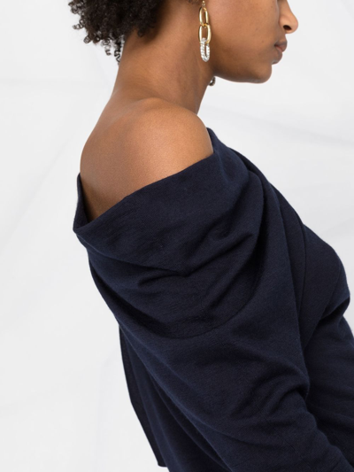 Shop Tom Ford One-shoulder Knitted Top In Blue