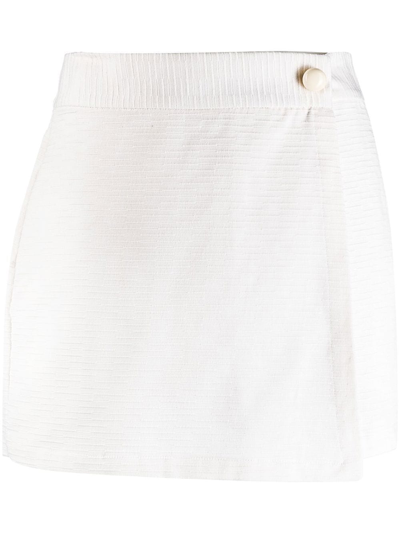 Shop Adriana Degreas Wrap-front Cotton Shorts In White