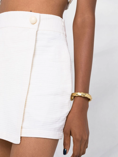 Shop Adriana Degreas Wrap-front Cotton Shorts In White