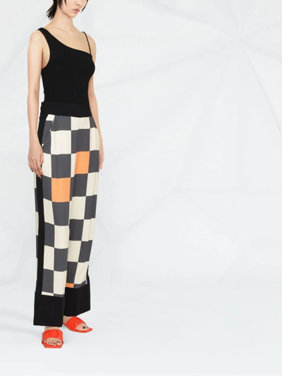Shop Adriana Degreas Graphic-print Wide-leg Trousers In Black
