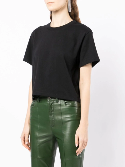Shop Helmut Lang Short-sleeve Cropped T-shirt In Black