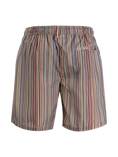 Shop Paul Smith Striped Swimming Shorts In Neutrals