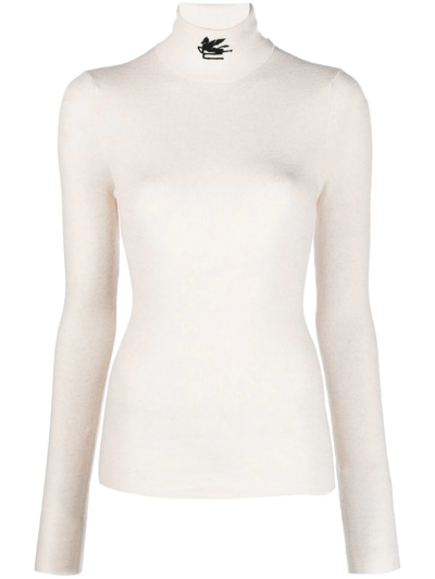 Shop Etro Long-sleeve Knitted Top In Neutrals
