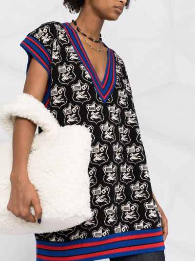 Shop Etro Intarsia-knit V-neck Vest In Black