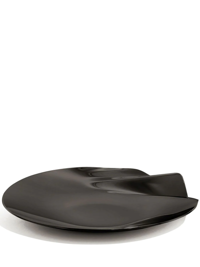 Shop Zaha Hadid Design Serenity Stainless Steel Platter In Black