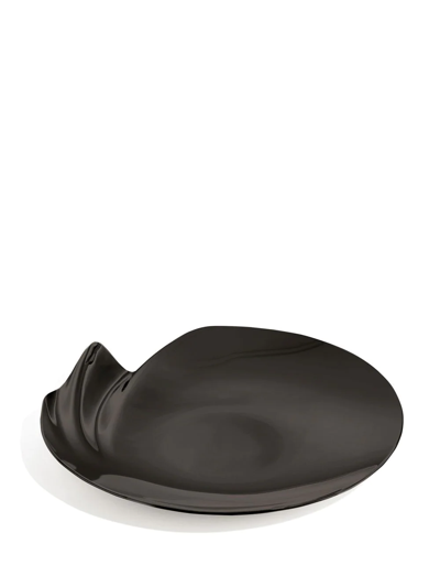 Shop Zaha Hadid Design Serenity Stainless Steel Platter In Black