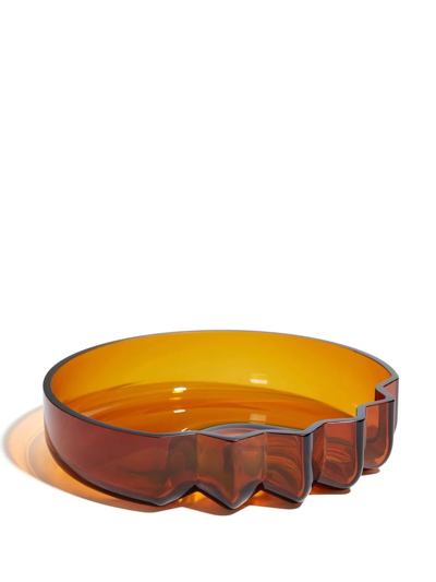 Shop Zaha Hadid Design Pulse Glass Platter In Orange