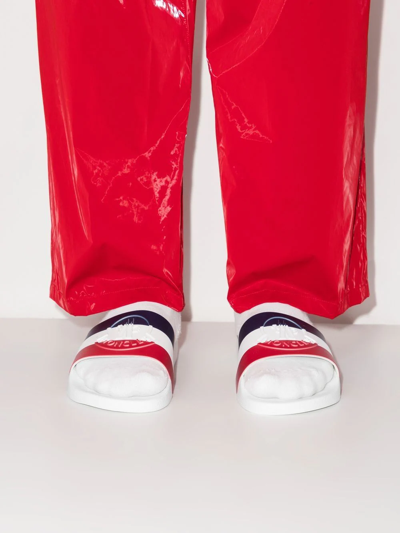 Moncler Basile Embossed Logo Slides In White