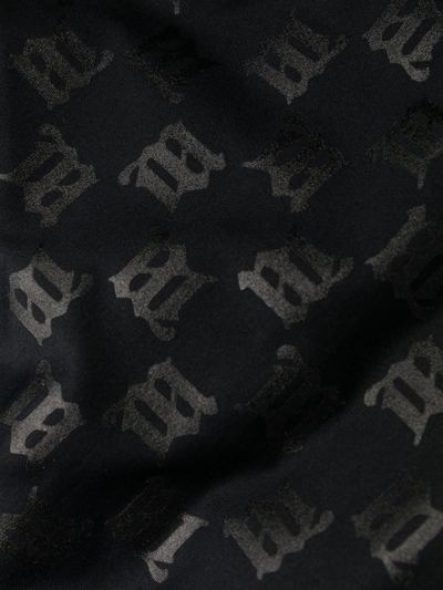 Misbhv Black Signature Monogram One-piece Swimsuit In Black