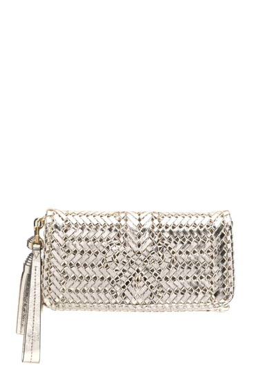 Shop Anya Hindmarch Neeson Leather Clutch Bag In Gold