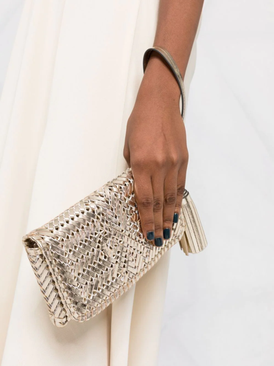 Shop Anya Hindmarch Neeson Leather Clutch Bag In Gold