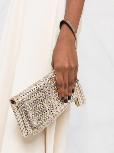 Anya Hindmarch Neeson Leather Clutch Bag In Gold