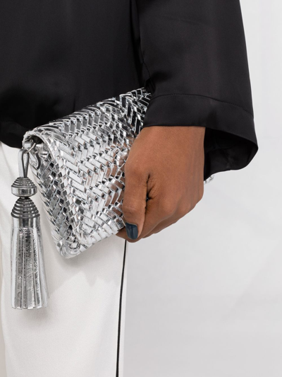 Anya Hindmarch Neeson Leather Clutch Bag In Silver