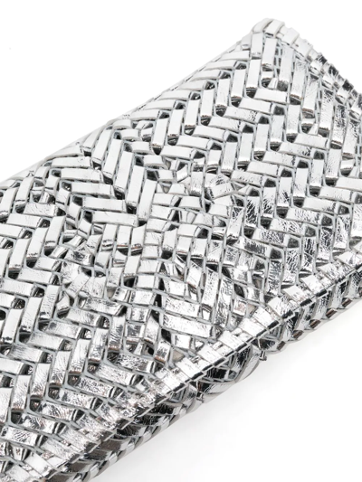 Shop Anya Hindmarch Neeson Leather Clutch Bag In Silver