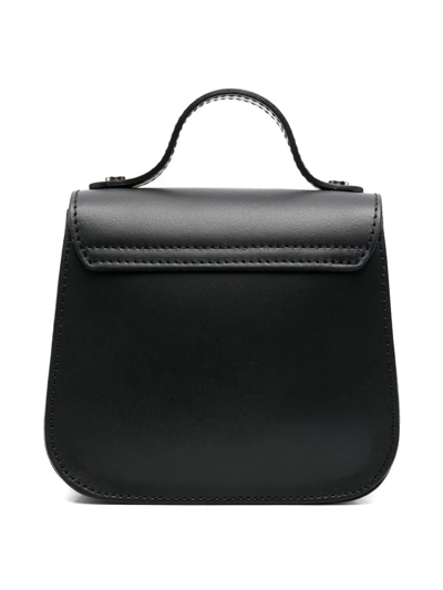 Shop Monnalisa Bow-detail Leather Bag In Black