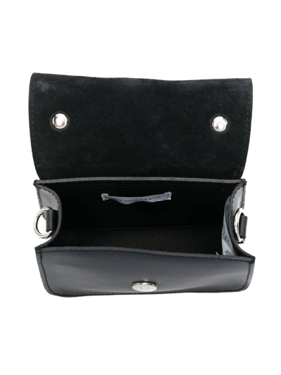 Shop Monnalisa Bow-detail Leather Bag In Black
