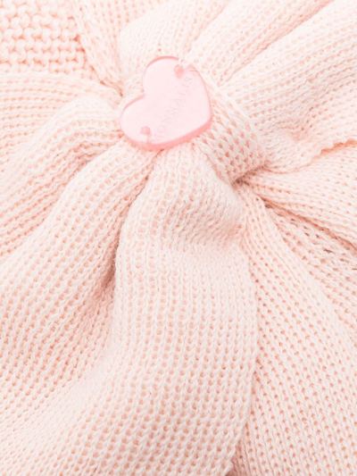 Monnalisa Logo-plaque Knitted Hat In Pink