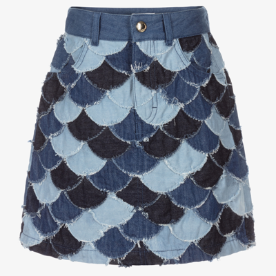 Shop Chloé Teen Girls Blue Denim Skirt
