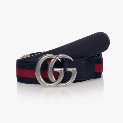 Shop Gucci Blue & Red Gg Web Belt