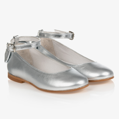 Shop Children's Classics Girls Silver Leather Shoes