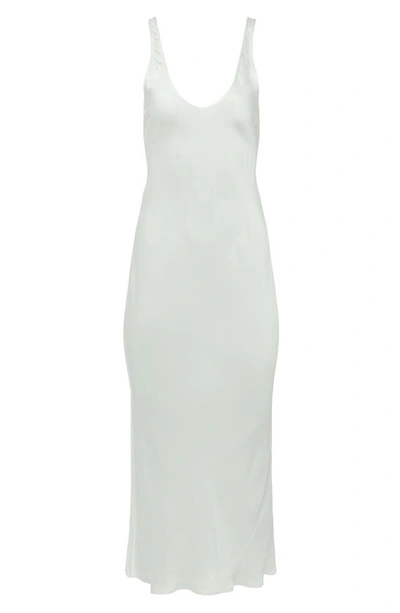 Shop L Agence Akiya Satin Tank Maxi Dress In White