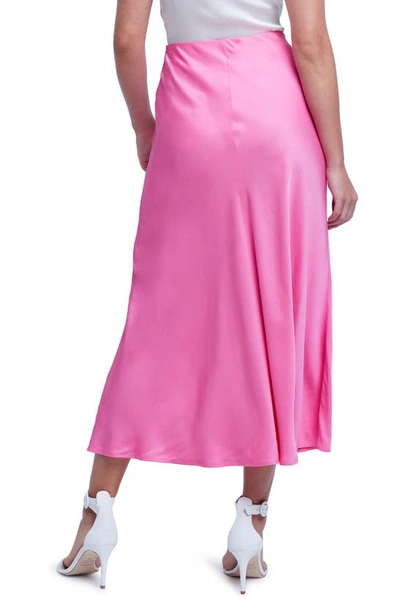 Shop L Agence Clarisa Bias Cut Satin Skirt In Dark Ros