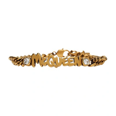 Shop Alexander Mcqueen Graffiti Chain Bracelet In 0448 Crystal