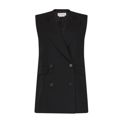 Shop Alexander Mcqueen Sleeveless Jacket In Black