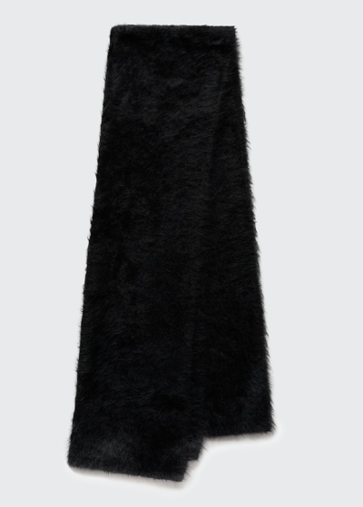 Shop Totême Knitted Alpaca Scarf In 200 Black